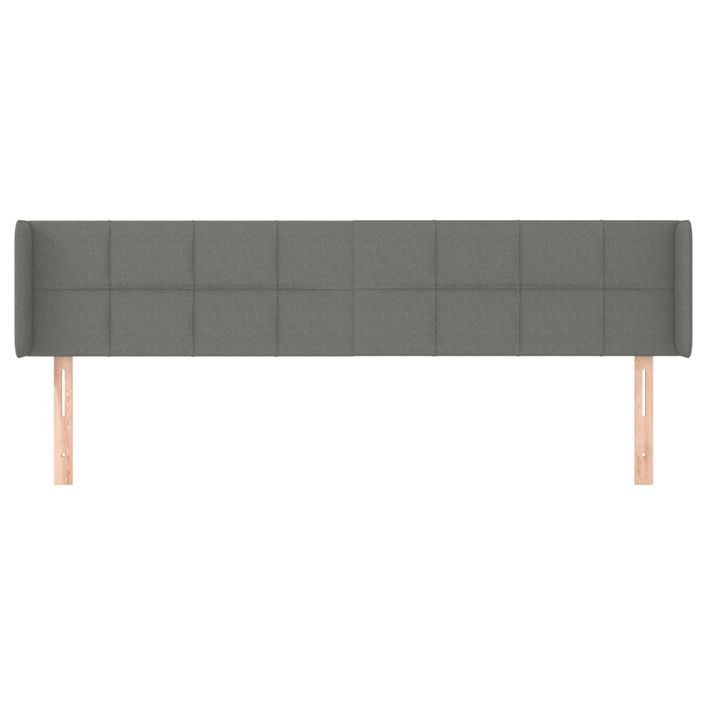 Tête de lit avec oreilles Gris foncé 163x16x78/88 cm Tissu - Photo n°3