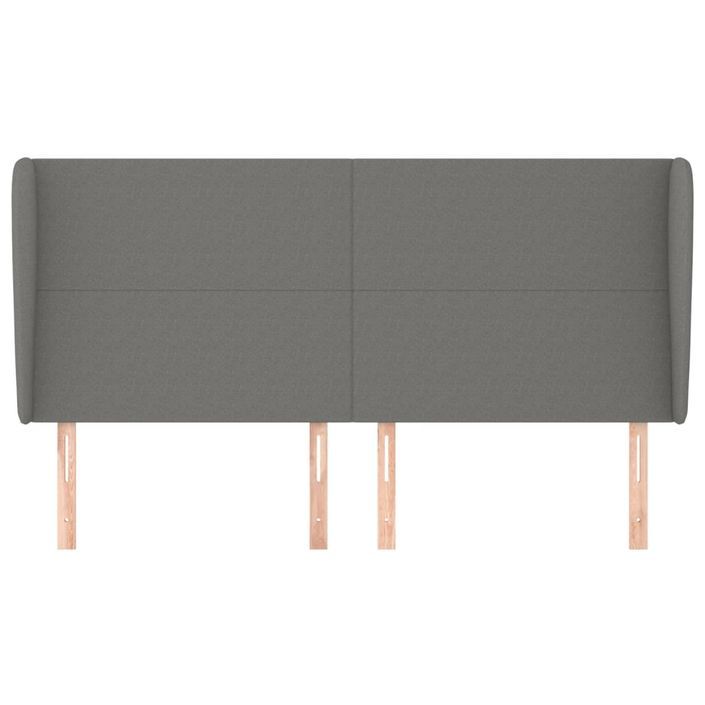 Tête de lit avec oreilles Gris foncé 163x23x118/128 cm Tissu - Photo n°3