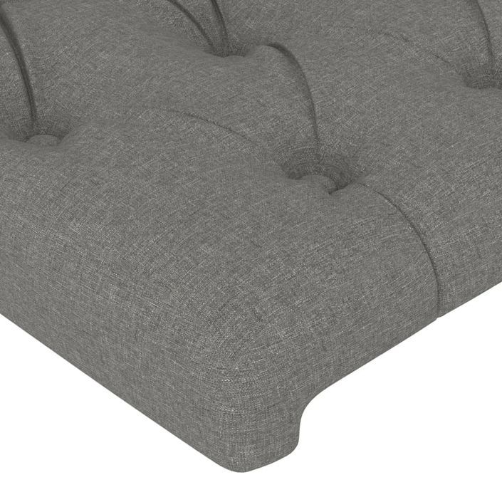 Tête de lit avec oreilles Gris foncé 163x23x118/128 cm Tissu - Photo n°5