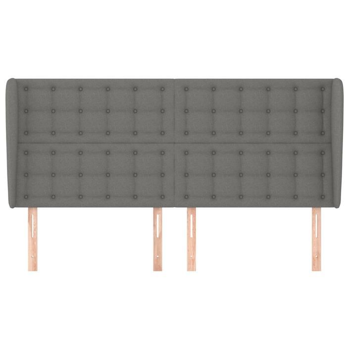 Tête de lit avec oreilles Gris foncé 163x23x118/128 cm Tissu - Photo n°3