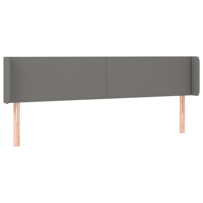 Tête de lit avec oreilles Gris foncé 203x16x78/88 cm Tissu - Photo n°2