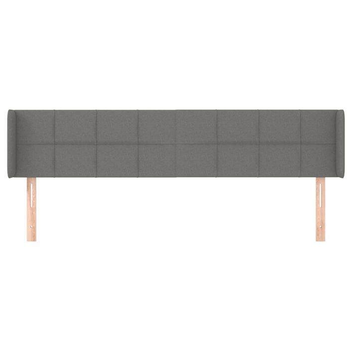 Tête de lit avec oreilles Gris foncé 203x16x78/88 cm Tissu - Photo n°3