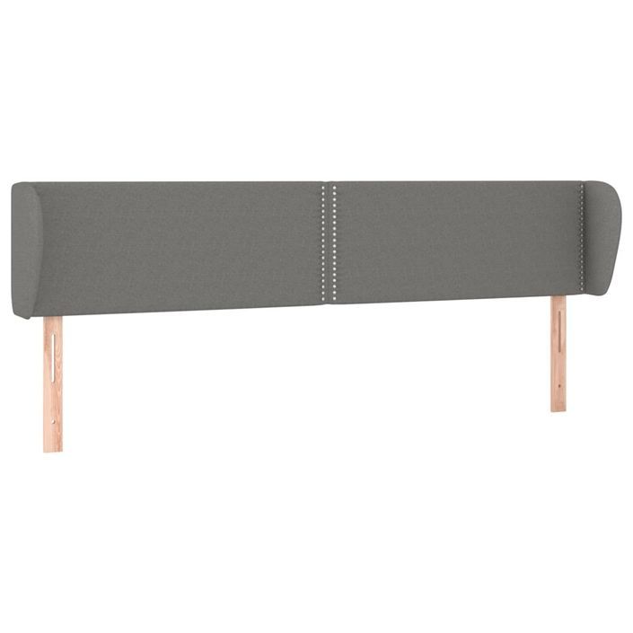 Tête de lit avec oreilles Gris foncé 203x23x78/88 cm Tissu - Photo n°2