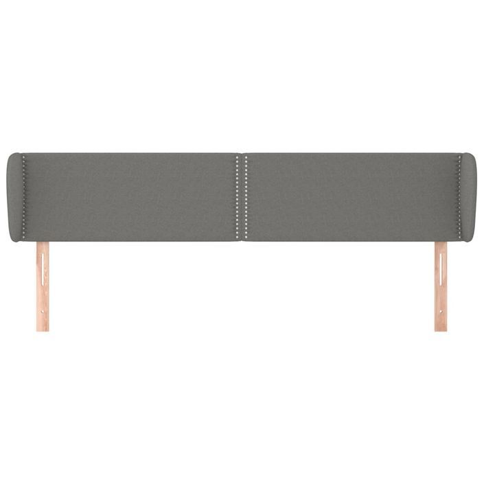 Tête de lit avec oreilles Gris foncé 203x23x78/88 cm Tissu - Photo n°3