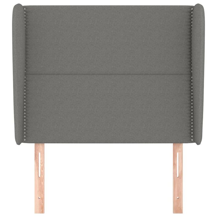 Tête de lit avec oreilles Gris foncé 83x23x118/128 cm Tissu - Photo n°3