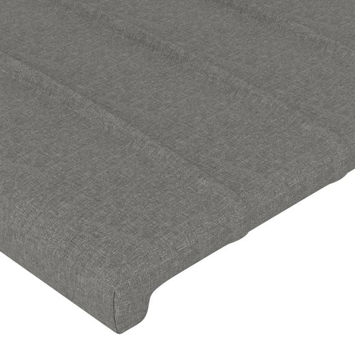 Tête de lit avec oreilles Gris foncé 83x23x118/128 cm Tissu - Photo n°5