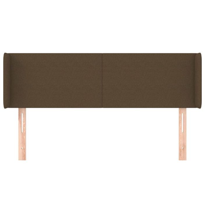 Tête de lit avec oreilles Marron Foncé 147x16x78/88 cm Tissu - Photo n°3