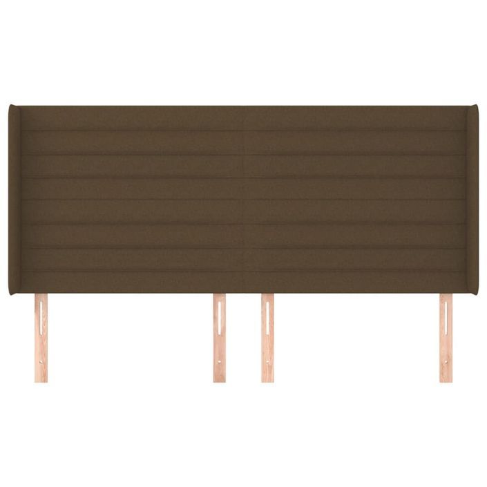 Tête de lit avec oreilles Marron foncé 163x16x118/128 cm Tissu - Photo n°3