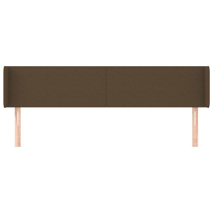 Tête de lit avec oreilles Marron Foncé 163x16x78/88 cm Tissu - Photo n°3