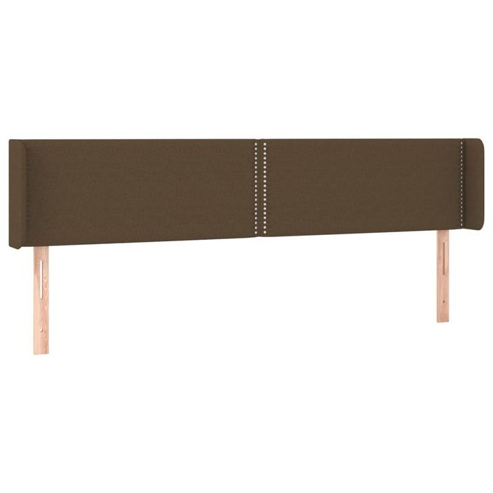 Tête de lit avec oreilles Marron Foncé 163x16x78/88 cm Tissu - Photo n°2