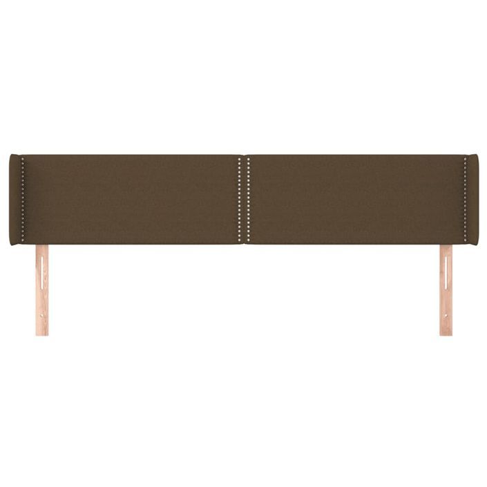 Tête de lit avec oreilles Marron Foncé 163x16x78/88 cm Tissu - Photo n°3