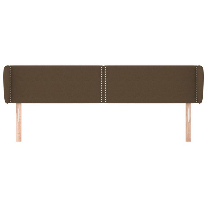 Tête de lit avec oreilles Marron foncé 163x23x78/88 cm Tissu - Photo n°3