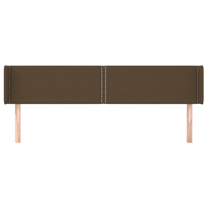 Tête de lit avec oreilles Marron Foncé 183x16x78/88 cm Tissu - Photo n°3