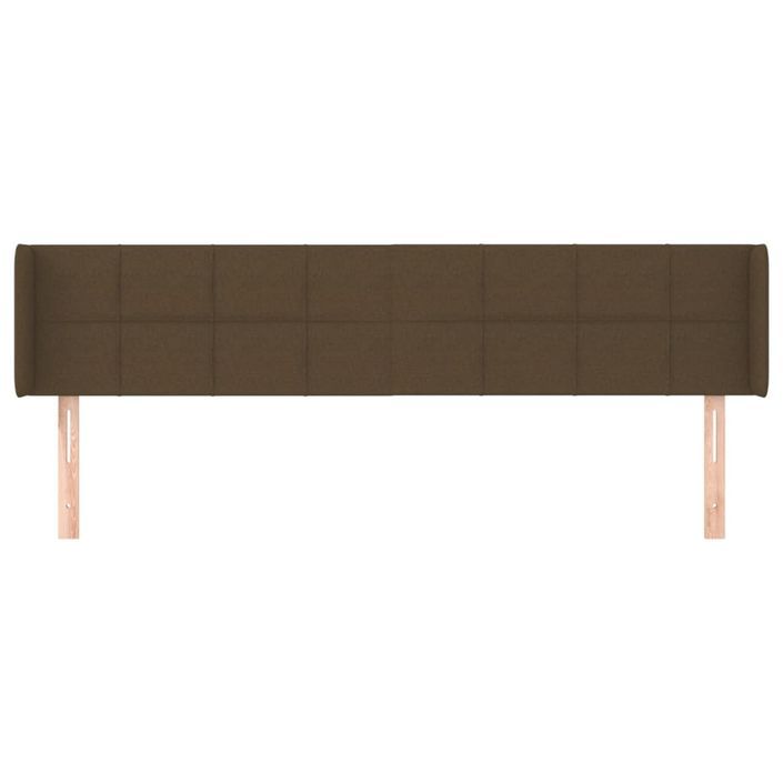 Tête de lit avec oreilles Marron Foncé 183x16x78/88 cm Tissu - Photo n°3