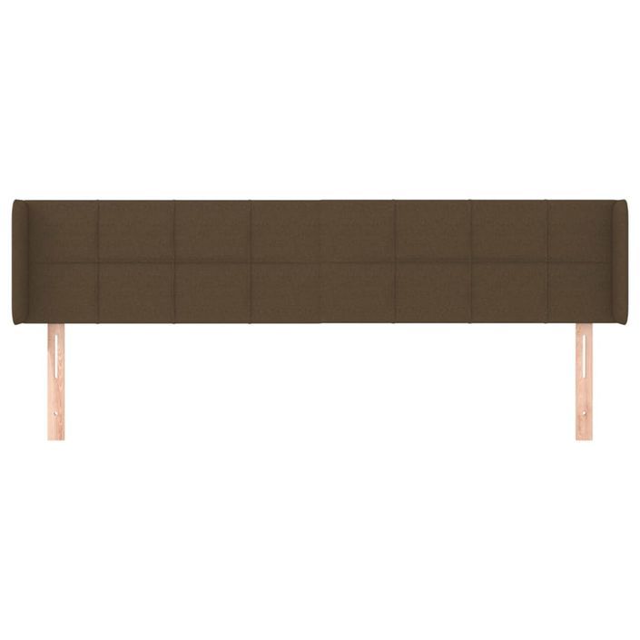 Tête de lit avec oreilles Marron Foncé 203x16x78/88 cm Tissu - Photo n°3