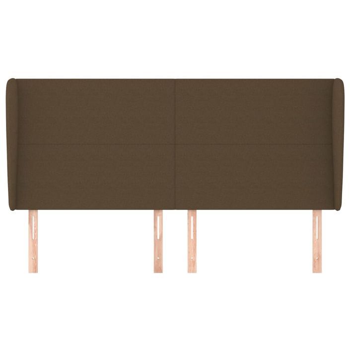 Tête de lit avec oreilles Marron foncé 203x23x118/128 cm Tissu - Photo n°3