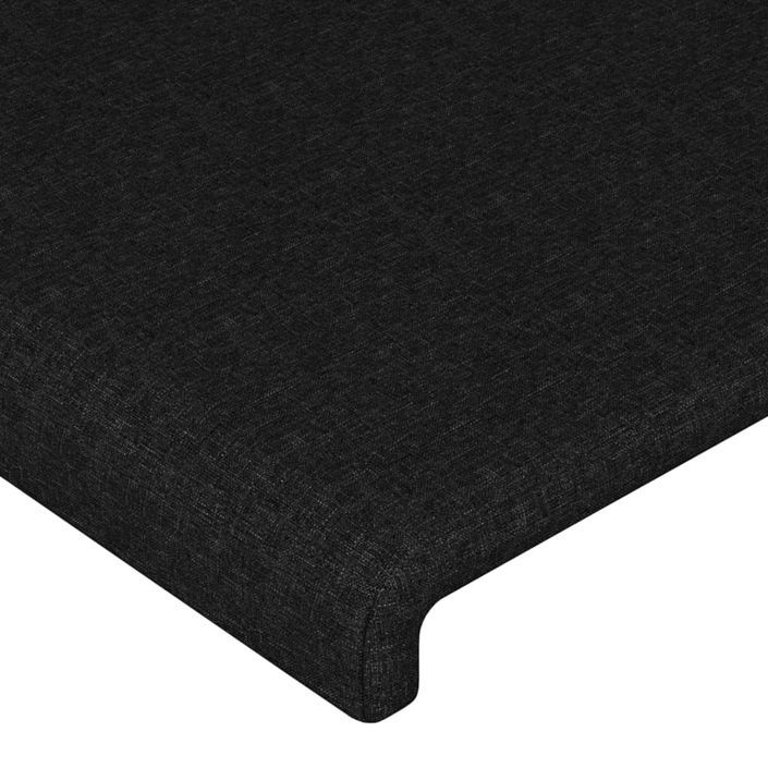 Tête de lit avec oreilles Noir 103x23x118/128 cm Tissu - Photo n°5