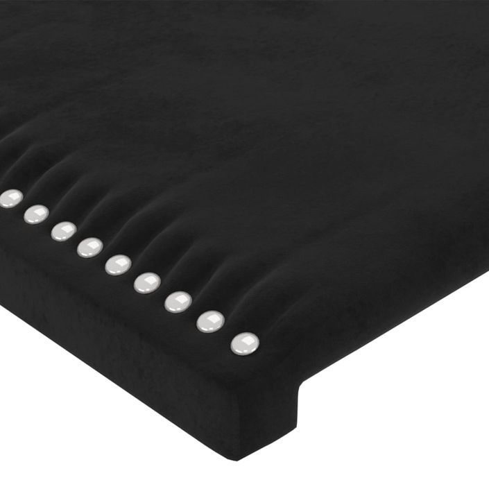 Tête de lit avec oreilles Noir 147x16x118/128 cm Velours - Photo n°5