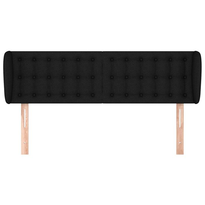 Tête de lit avec oreilles Noir 147x23x78/88 cm Tissu - Photo n°3