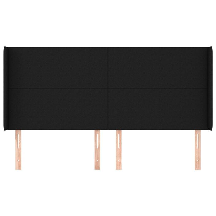 Tête de lit avec oreilles Noir 163x16x118/128 cm Tissu - Photo n°3