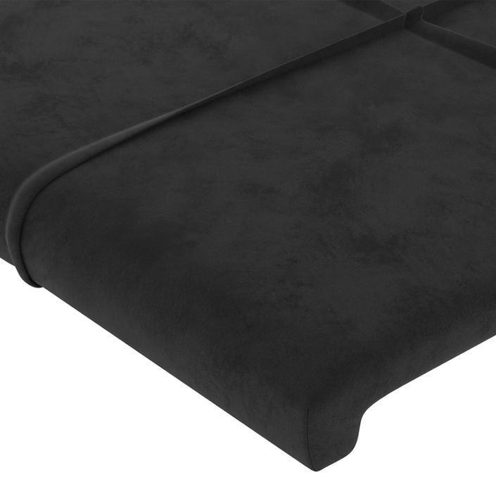 Tête de lit avec oreilles Noir 183x16x118/128 cm Velours - Photo n°5