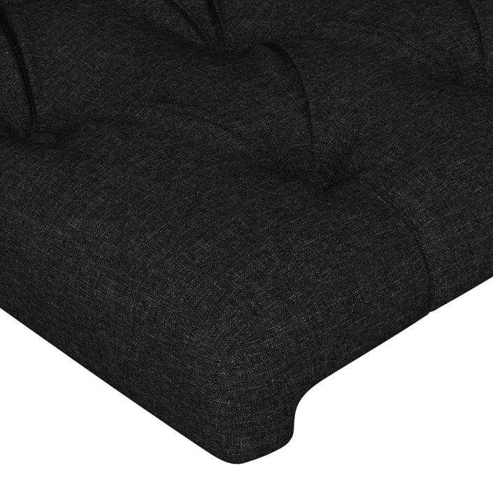 Tête de lit avec oreilles Noir 203x23x118/128 cm Tissu - Photo n°5