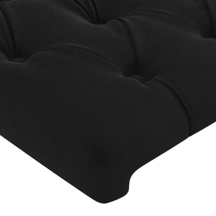 Tête de lit avec oreilles Noir 203x23x118/128 cm Velours - Photo n°5