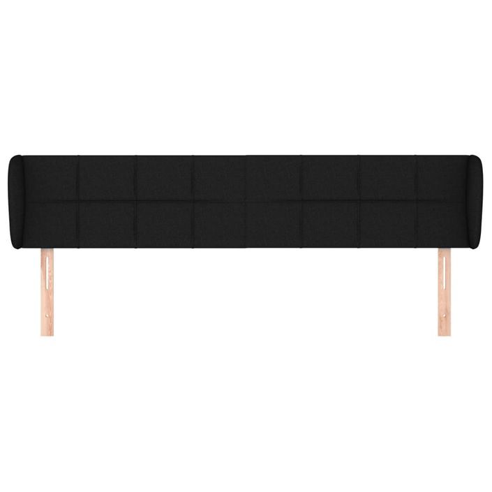 Tête de lit avec oreilles Noir 203x23x78/88 cm Tissu - Photo n°3