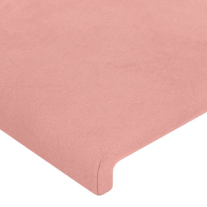 Tête de lit avec oreilles Rose 103x16x118/128 cm Velours - Photo n°5