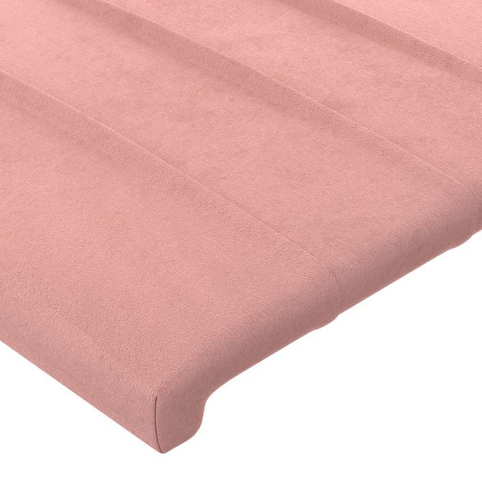 Tête de lit avec oreilles Rose 103x16x118/128 cm Velours - Photo n°5