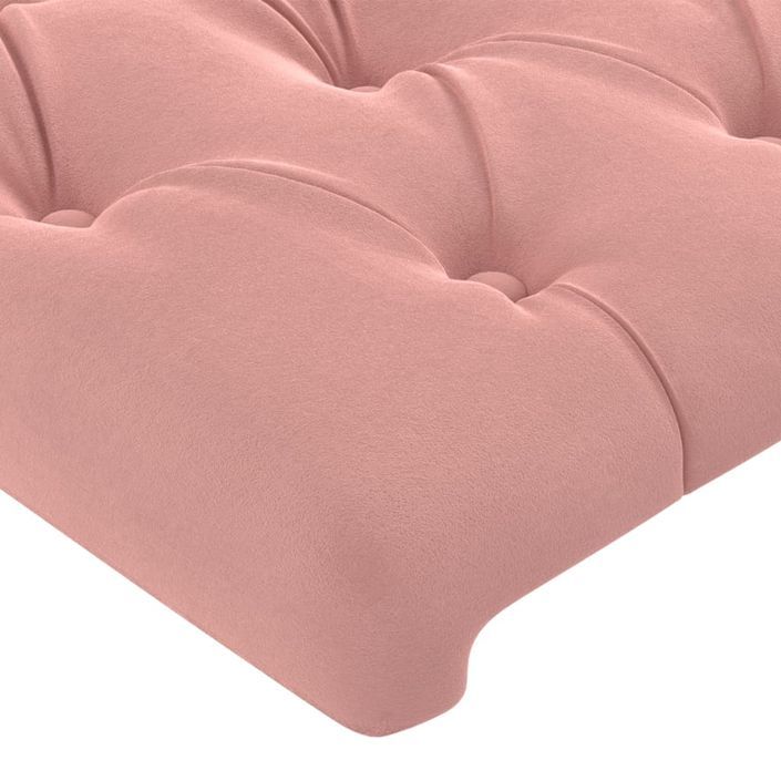 Tête de lit avec oreilles Rose 103x23x118/128 cm Velours - Photo n°5