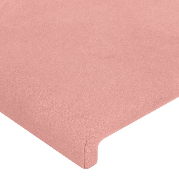 Tête de lit avec oreilles Rose 163x16x118/128 cm Velours - Photo n°5