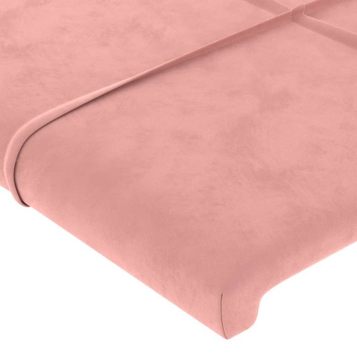 Tête de lit avec oreilles Rose 163x23x118/128 cm Velours - Photo n°5