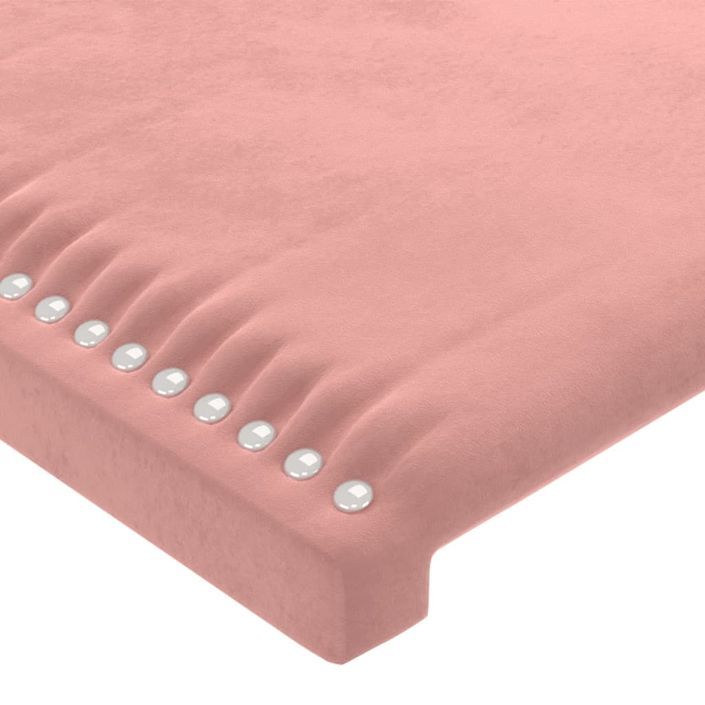 Tête de lit avec oreilles Rose 203x16x118/128 cm Velours - Photo n°5