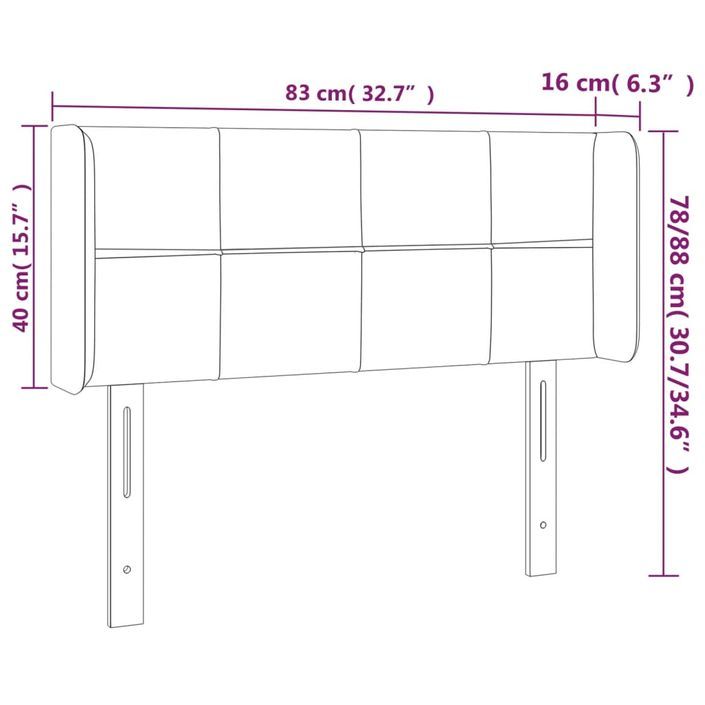 Tête de lit avec oreilles Rose 83x16x78/88 cm Velours - Photo n°9