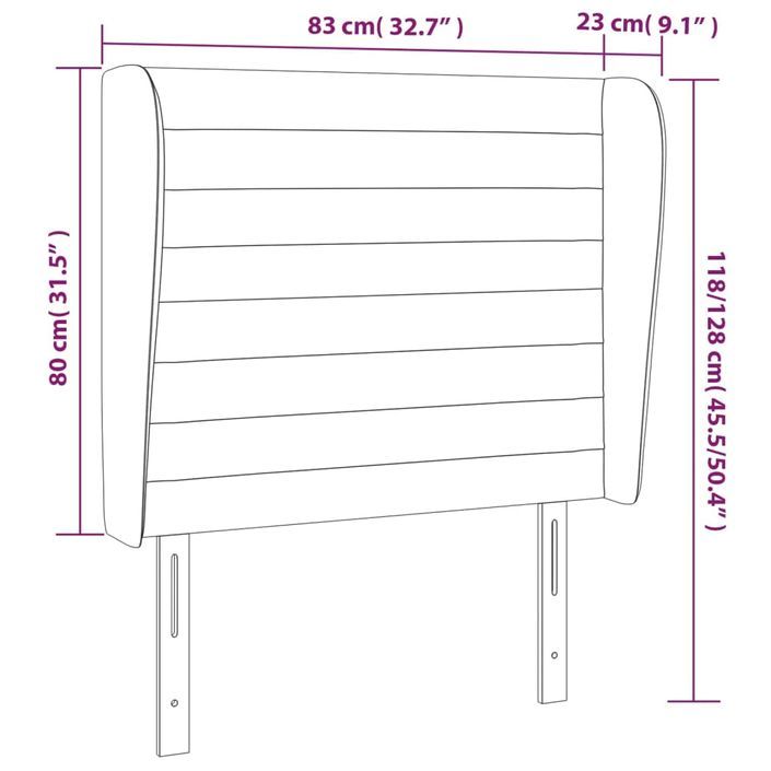 Tête de lit avec oreilles Rose 83x23x118/128 cm Velours - Photo n°9