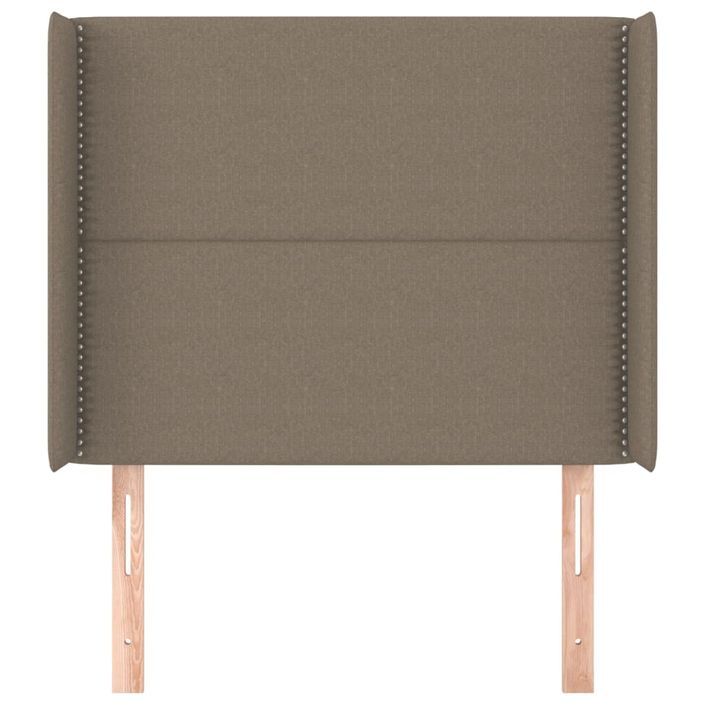 Tête de lit avec oreilles Taupe 103x16x118/128 cm Tissu - Photo n°3