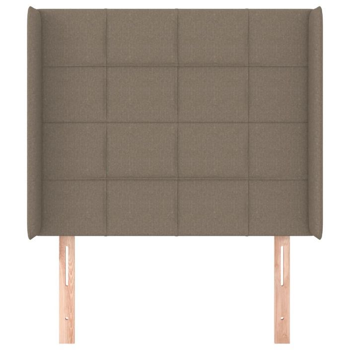 Tête de lit avec oreilles Taupe 103x16x118/128 cm Tissu - Photo n°3