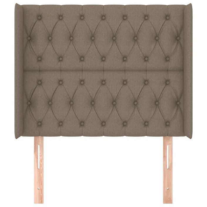 Tête de lit avec oreilles Taupe 103x16x118/128 cm Tissu - Photo n°3