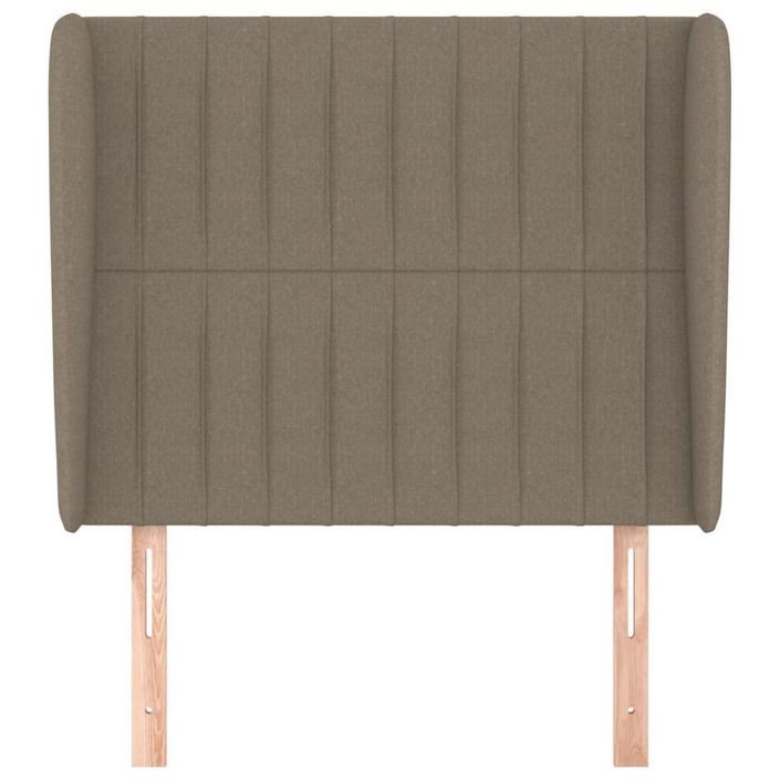 Tête de lit avec oreilles Taupe 103x23x118/128 cm Tissu - Photo n°3