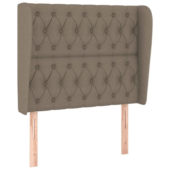 Tête de lit avec oreilles Taupe 103x23x118/128 cm Tissu - Photo n°2