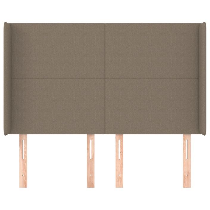 Tête de lit avec oreilles Taupe 147x16x118/128 cm Tissu - Photo n°3