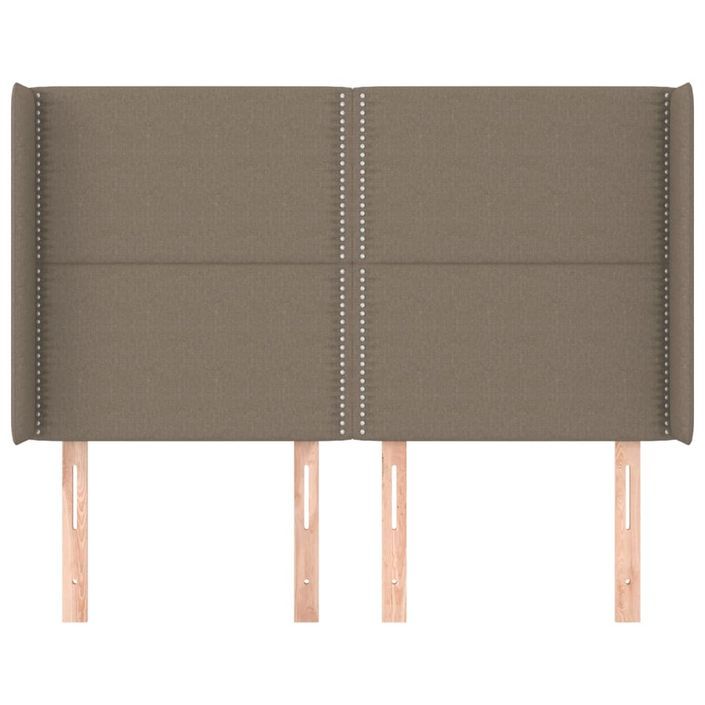 Tête de lit avec oreilles Taupe 147x16x118/128 cm Tissu - Photo n°3