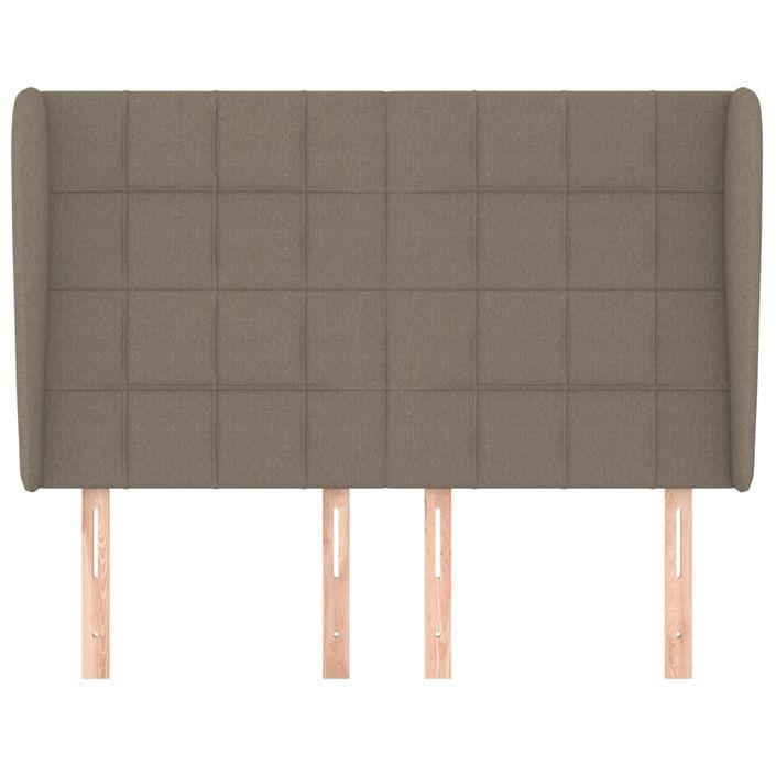 Tête de lit avec oreilles Taupe 147x23x118/128 cm Tissu - Photo n°3