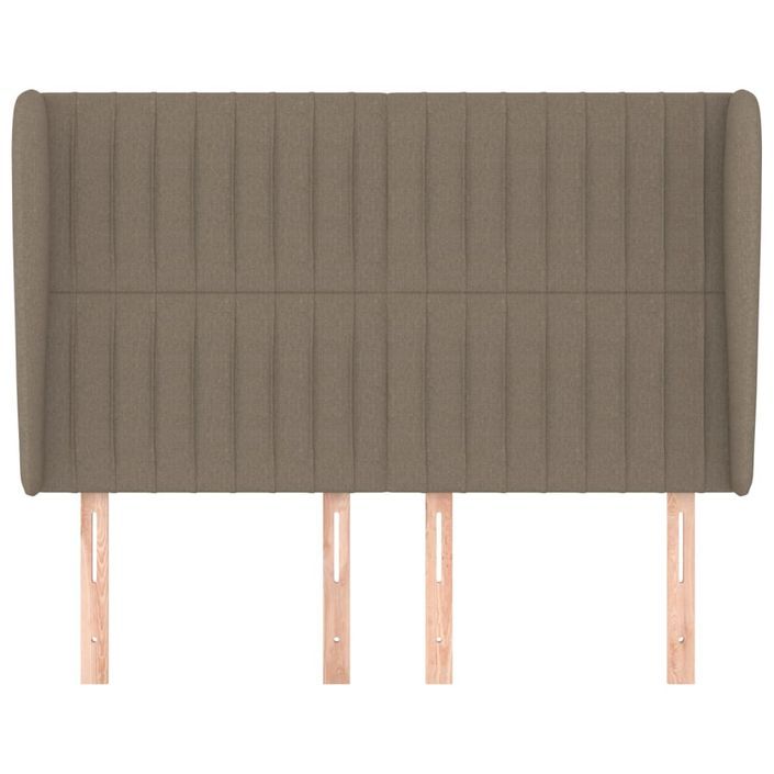 Tête de lit avec oreilles Taupe 147x23x118/128 cm Tissu - Photo n°3