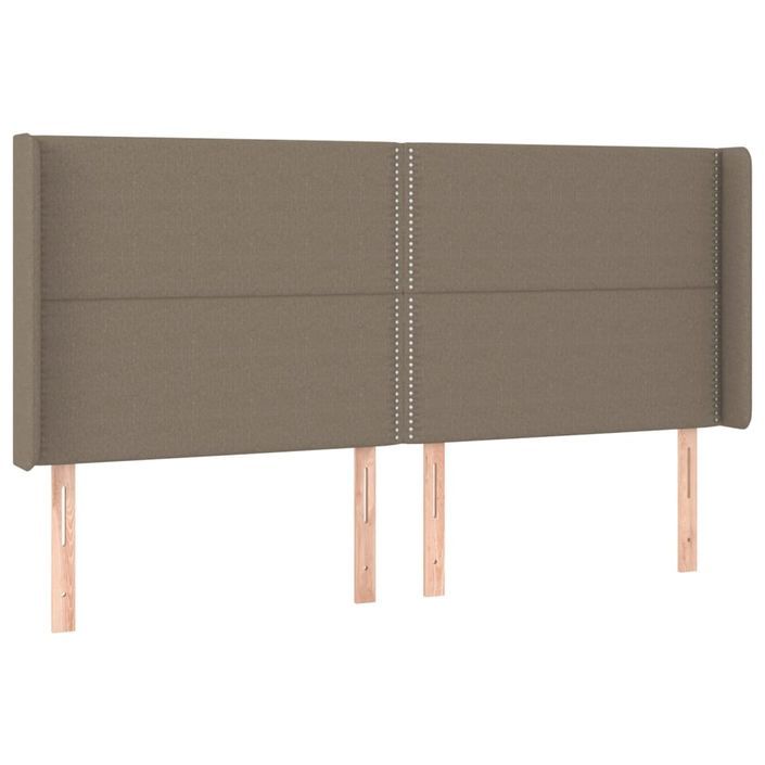 Tête de lit avec oreilles Taupe 163x16x118/128 cm Tissu - Photo n°2