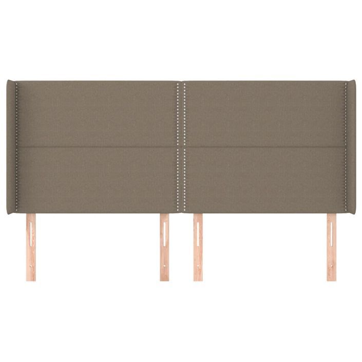 Tête de lit avec oreilles Taupe 163x16x118/128 cm Tissu - Photo n°3