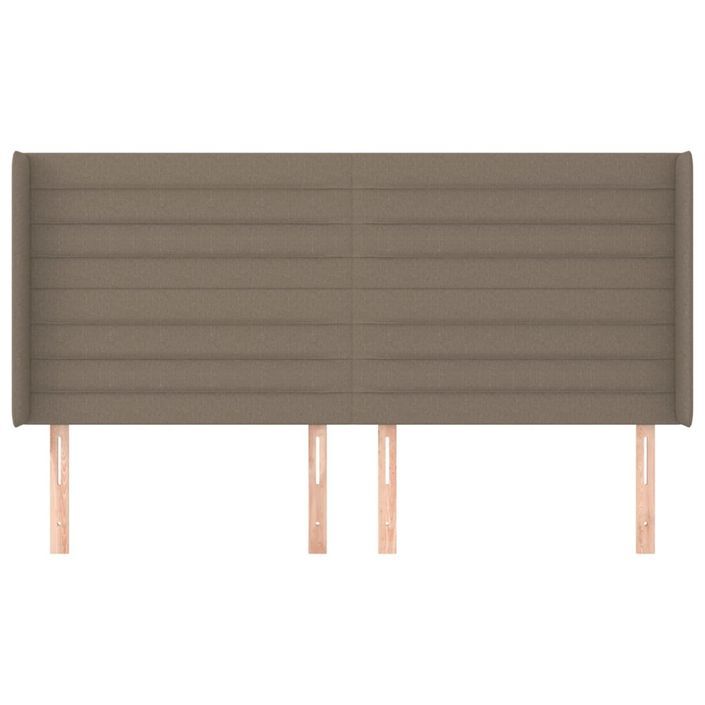 Tête de lit avec oreilles Taupe 163x16x118/128 cm Tissu - Photo n°3