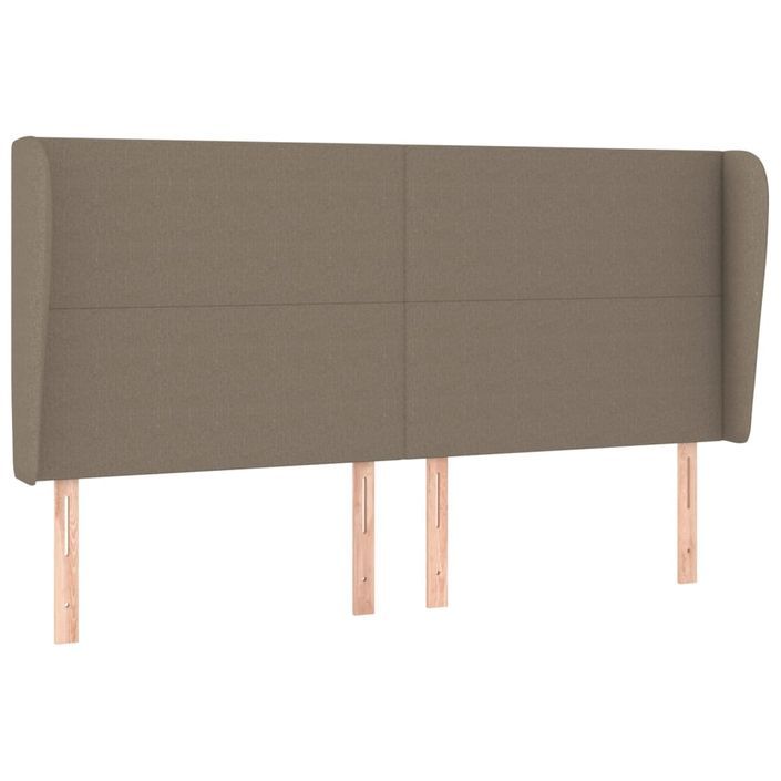 Tête de lit avec oreilles Taupe 163x23x118/128 cm Tissu - Photo n°2