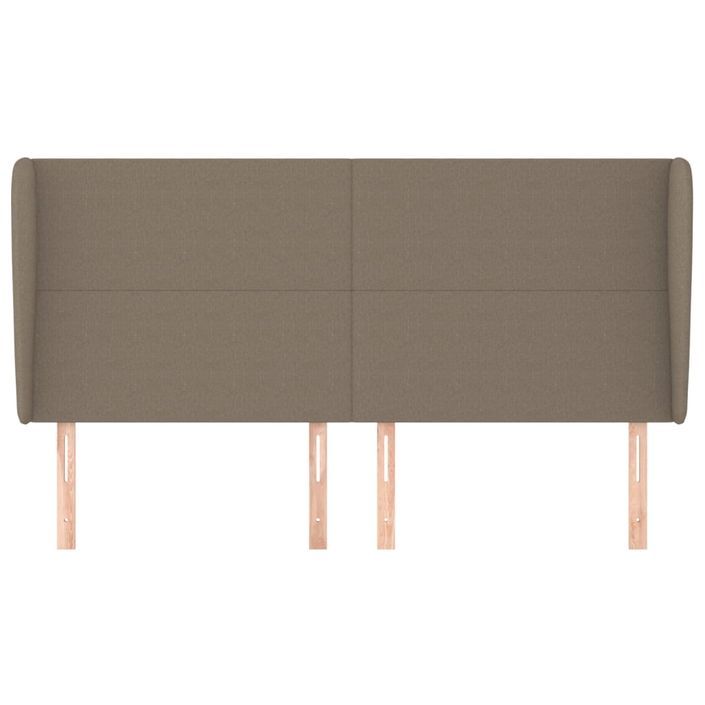 Tête de lit avec oreilles Taupe 163x23x118/128 cm Tissu - Photo n°3